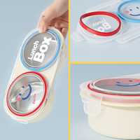 Boîte à lunch à 2 compartiments, chauffable au micro-ondes, de qualité alimentaire, résistante aux hautes températures, scellée, grande capacité, pour le camping