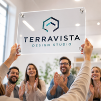 Panneau en acrylique transparent personnalisé pour bureau, plaque de bureau imprimée sur mesure en plastique transparent avec logo d'entreprise