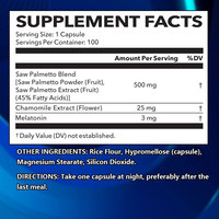 Capsules de Saw Palmetto de haute qualité avec supplément diététique de mélationin favorisant un sommeil réparateur profond et améliorant l'énergie OEM ODM