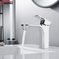 SANIPRO robinets mélangeurs montés sur le pont de luxe chromés économie d'eau robinet de lavabo robinets de salle de bains en laiton
