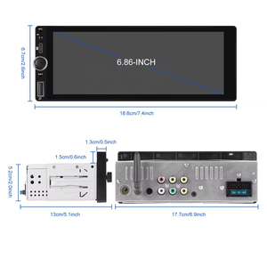 Autoradio IPS 6,86 pouces Podofo 1 Din, CarPlay sans fil, Android Auto, MP5, Bluetooth, FM, RDS, rétroéclairage coloré, interface Type-C - Product Image 5