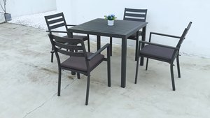 Tavolo da pranzo all'aperto impermeabile anti-uv giardino tavolo da pranzo <span class=keywords><strong>con</strong></span> 4 <span class=keywords><strong>sedie</strong></span> per bar e ristoranti piccolo <span class=keywords><strong>tavolino</strong></span> - Product Image 3