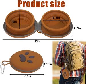 Collapsible Dog Bowls 2-In-1 Cat Portable Pet Bowl Suitable for Travel Camping Hiking Promotion <b>Gift</b> Lightweight - Product Image 2