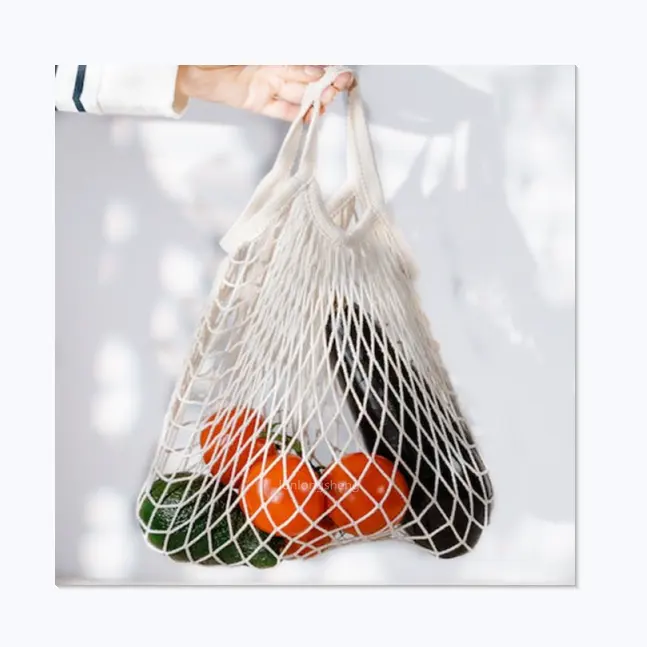 Перерабатываемая зеленая сумка для покупок/сетка для овощей и фруктов