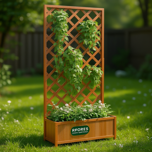 Jardinière en bois RFORES, treillis de jardin, 6 pieds, clôture de jardin extérieure, résistante à la pourriture, style rectangulaire - Product Image 2