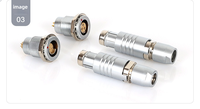 Conector de Aviación Circular Multifilar Serie F, Chapado en Oro, Latón, Macho/Hembra, IP68, Autoblocante de Empuje y Tracción