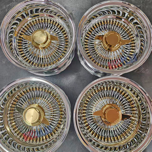 ล้อซี่ลวดสามซี่สีทอง 13/14 นิ้ว 5x4.5/4.75 ล้อซี่ลวดเหล็กชุบโครเมียม - Product Image 6