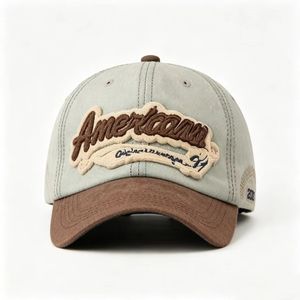 Custom American Embroidery Baseball Cap Two-Tone Washed Cotton Dad Hat for Men Women Casual - Product Image 1