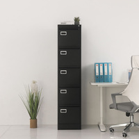 Archivador Vertical Compacto de Acero, Gabinete de Almacenamiento Metálico con 4 Cajones, Móvil y con Cerradura para Oficina