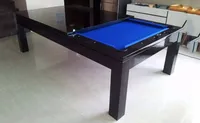 Table de Billard Convertible et Multifonctionnelle 3-en-1 avec Plateaux Table à Manger et Tennis de Table, à Vendre