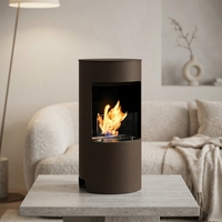 Cheminée à éthanol autoportante en acier de conception française pour usage en villa, modèle sur pied, taille personnalisée, chauffage et décoration
