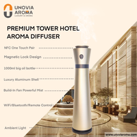Diffuseur d'arômes de luxe à verrou magnétique pour hôtel, tour en aluminium, diffuseur d'air parfumé, contrôlé par application, avec télécommande LED