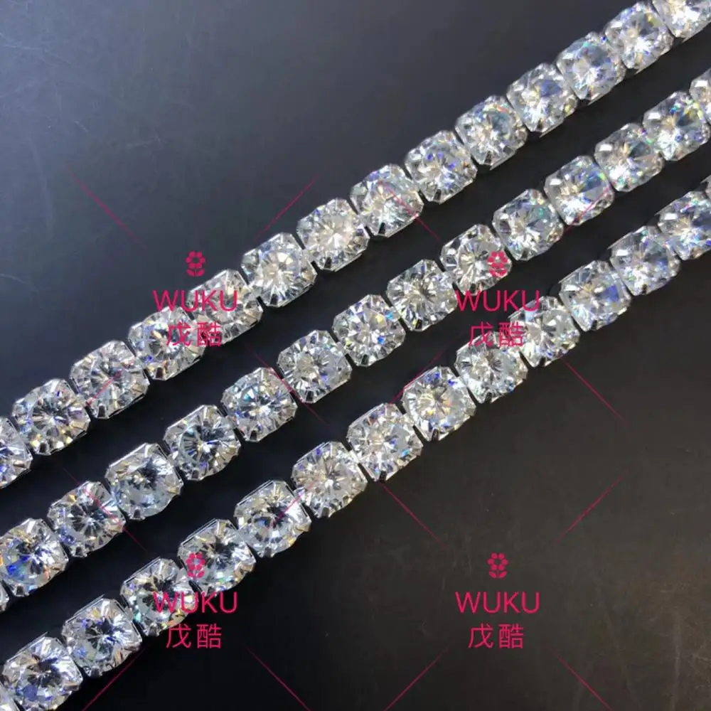 Wuku Design Fashion Crystal Versieringen Chain Ginle Lijn Zink Kristal Metalen