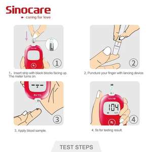 Medidor de Glucosa Inteligente <span class=keywords><strong>Sinocare</strong></span> AQ, Glucómetro, Monitor de Glucosa en Sangre con Tiras Reactivas para Diabéticos - Product Image 6