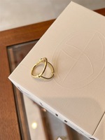 Bague tendance et élégante en argent 925 plaqué or pour femme, design de niche de luxe léger, simple et polyvalente