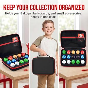 Étui de transport pour figurines <span class=keywords><strong>Bakugan</strong></span>, BakuCores, jouets pour enfants, organiseur de rangement avec 15 emplacements en mousse et poche en filet pour cartes - Product Image 4