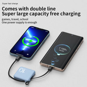 Groothandel Gepersonaliseerde 10000Mah Snel Opladen Powerbank Custom Logo Kleine Mini Schattige Usb <span class=keywords><strong>Power</strong></span> <span class=keywords><strong>Bank</strong></span> Met Oplaadkabel - Product Image 4