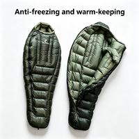 Sac de couchage pour adultes en duvet d'oie blanc à 90 % - Extérieur et camping, ultraléger, chaud, hiver, portable, compact, voyage