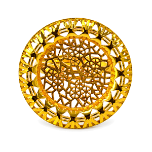 Anillo de cóctel chapado en oro Iris con intrincado diseño de celosía perforada, estilo bohemio, joyería de moda unisex - Product Image 1