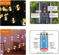 Guirlande lumineuse solaire à LED pour décoration intérieure et extérieure, boule à souhaits imperméable, rideau de fenêtre, télécommande, lumières féériques pour fête de Noël