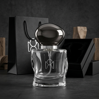 Nouvelle bouteille de parfum cylindrique transparente au design irrégulier, 50 ml, vide, rechargeable, avec vaporisateur et coffret cadeau