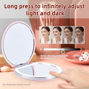 Xách Tay USB Sạc Mini Thông Tư Cầm Tay Gương Đôi Hai Mặt Gấp Vòng Túi Gương LED Ánh Sáng Cho Bóng Mắt Trang Điểm - Product Image 3