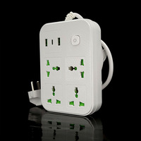 WONDERPHON Multiprise 2500W avec prises US, UK, EU, 4 prises universelles, 2 USB, 1 Type-C, câble de 2 m, 10/16A, coque ignifuge