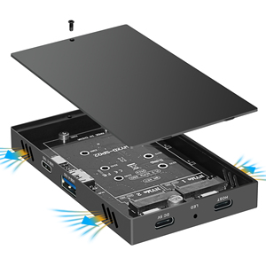 Aluminium USB3.2 10Gbps type <span class=keywords><strong>C</strong></span> <span class=keywords><strong>hub</strong></span> multi-disque 2 baies <span class=keywords><strong>nvme</strong></span> nas boîtier <span class=keywords><strong>ssd</strong></span> m.2 boîtier <span class=keywords><strong>ssd</strong></span> - Product Image 2