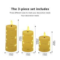 Bougies Pilier LED en Plastique Pas Chères en Gros, Guirlande Lumineuse à Piles Sans Flamme pour Mariage, Scène, Diwali, Halloween