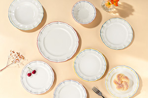 Service de table 24 pièces en porcelaine fine, luxe, céramique, <span class=keywords><strong>assiettes</strong></span> modernes européennes nordiques pour cuisine, maison, hôtel, mariage - Product Image 6
