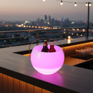 LED 塑料冰桶带遥控可充电发光防水适用于酒吧和 KTV 红酒香槟多彩设计 - Product Image 1