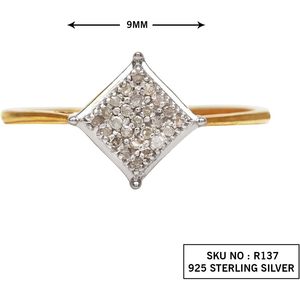 Ornaatis Bague de promesse en diamant en argent sterling 925 avec diamants blancs taille ronde, bijoux pour femme - Product Image 2