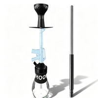 Ensemble de chicha portable au design de fusil |   Chicha arabe créative en forme de pistolet pour bars et soirées