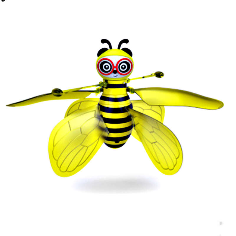 Küçük arı uçan oyuncaklar çocuklar için kızılötesi İndüksiyon helikopter topu ile LED ışık indüksiyon uçan bebek peri oyuncaklar
