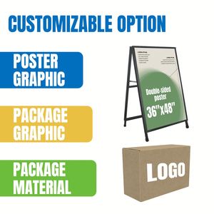 Panneau publicitaire pliable en fer à double face en forme de A, robuste et personnalisé, 36x48 pouces, pour trottoir - Product Image 6