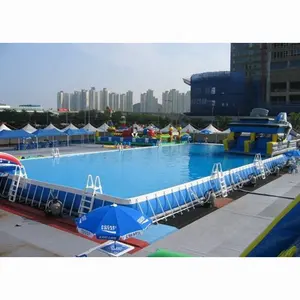 PVC Above Ground Swimming Pool Rectangular Square Metal Frame Pool for Sale