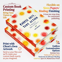 Service d'impression de livres personnalisés avec offset, formats flexibles, designs variés, options de reliure et de papier pour agendas, carnets et journaux