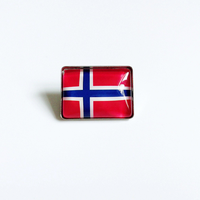 Épinglette en émail personnalisée avec drapeau norvégien, broche en métal pour souvenir de voyage nordique, événement sportif, conférence et cadeau d'activité patriotique