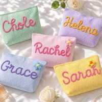 Bolsa de maquillaje tipo sobre personalizada estilo Instagram, estuche de aseo con nombre personalizado, regalo para dama de honor, organizador de viaje, 9 opciones de color