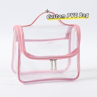 Sacs de maquillage transparents en PVC Colefa pour femmes, vente en gros, style moderne, portables, minimalistes, étanches, trousse de toilette de voyage