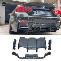 Diffuseur de pare-chocs arrière en fibre de carbone style PSM pour BMW F-80 M3 F-82 M4 2015-2020, avec sortie d'échappement quadruple et spoiler inférieur