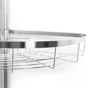 Étagère murale de rangement, en acier inoxydable, métallique, <span class=keywords><strong>télescopique</strong></span>, organisateur de salle de bain, caddie de <span class=keywords><strong>douche</strong></span> à Tension d'angle, sans perceuse - Product Image 2