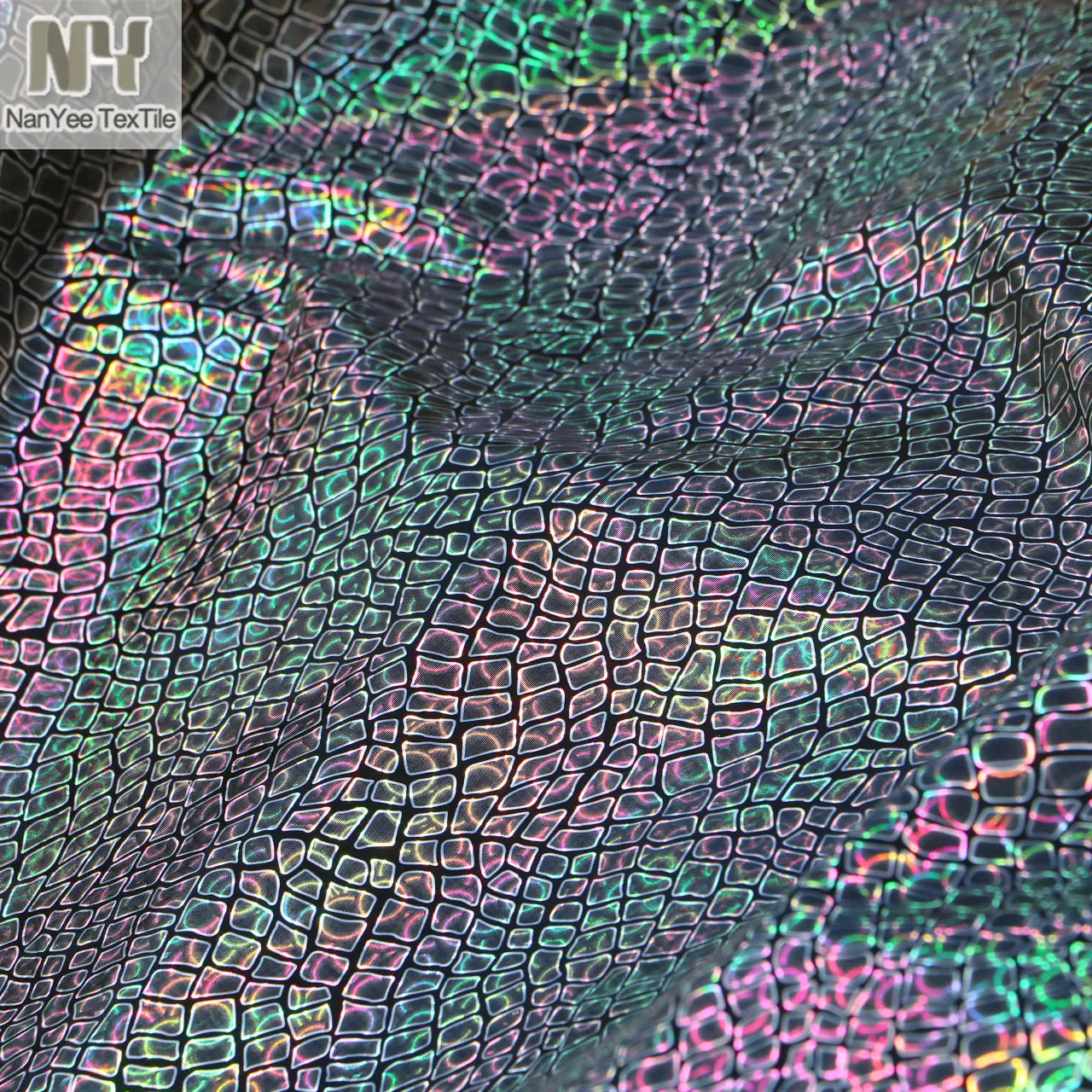 Nanyee tekstil orta ağırlık hayvan tasarım holografik timsah baskılar PU kumaş