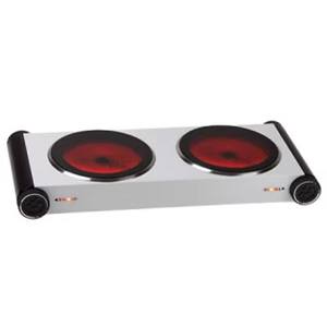 369090 Ningbowell مزدوجة حرق لوحة سيراميك لوح تسخين كهربائي 180 مللي متر + 180 مللي متر عالية القوة بلوري طبق من الزجاج 1200W + 1200W - Product Image 5