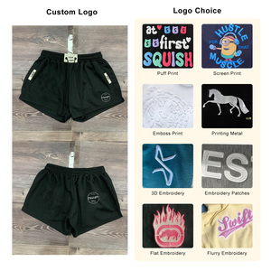 Pantalones cortos deportivos de verano de poliéster 100% para hombre, pantalones cortos de gimnasio 2 en 1 antiarrugas con cintura elástica y etiqueta personalizada, servicio OEM - Product Image 2