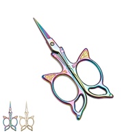 Ciseaux vintage en acier inoxydable coloré, à manche papillon, style européen classique, petits ciseaux domestiques multi-usages pour le papier