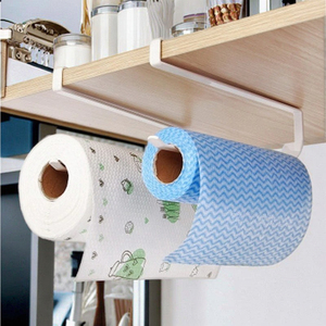 Estante no plegable de pared de hierro metálico moderno y respetuoso con el medio ambiente para almacenamiento de pañuelos en cocina con estante colgante - Product Image 2