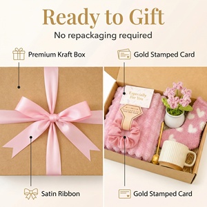 Set de Regalo Lunaire Rosa para <span class=keywords><strong>Mujer</strong></span>, <span class=keywords><strong>Cesta</strong></span> de Regalo Acogedora con Taza de Cerámica, Perfecta para el Día de San Valentín, Día de la Madre - Product Image 3