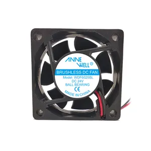 Dc 60 mm 60 x 60 x 25 Mm 5v/12v /24v Low Noise Plastic Power supply Dc Brushless Cooling Fan 6025 Axial Flow Exhaust Cooling Fan