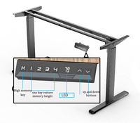 Bureau de travail moderne modulaire ergonomique à hauteur réglable électriquement, pour position assise ou debout, avec cadre de bureau informatique commercial